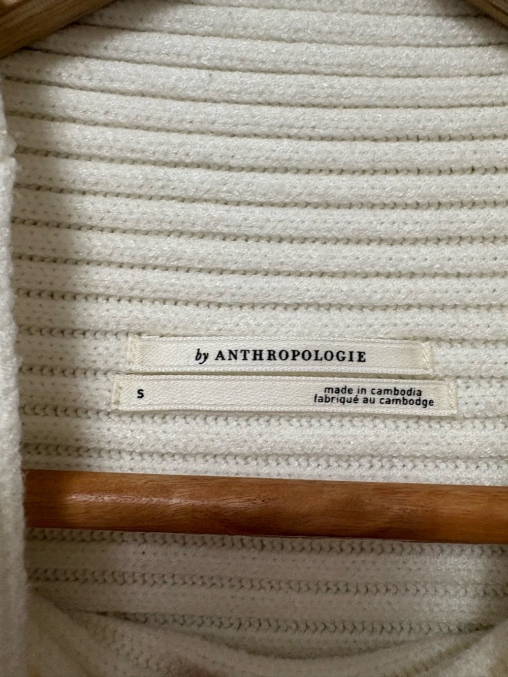 Anthropologie Kendall Mock-Neck Sweater Ivory White Ribbed Size Small - Picture 11 of 14